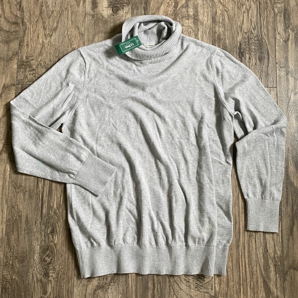 Cotton/Cashmere XL Gray Turtleneck Sweater NWT